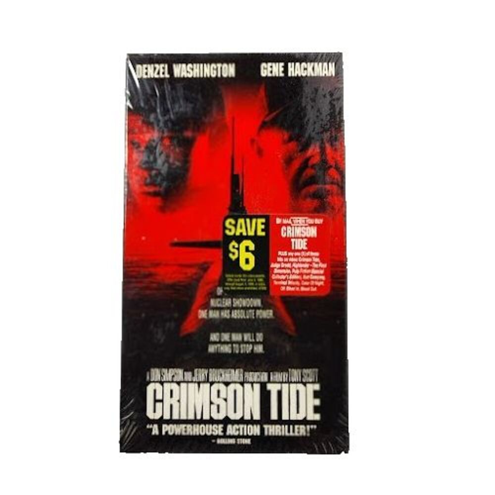 Crimson Tide VHS 1995 Movie Denzel Washington Gene Hackman NEW Sealed War Action